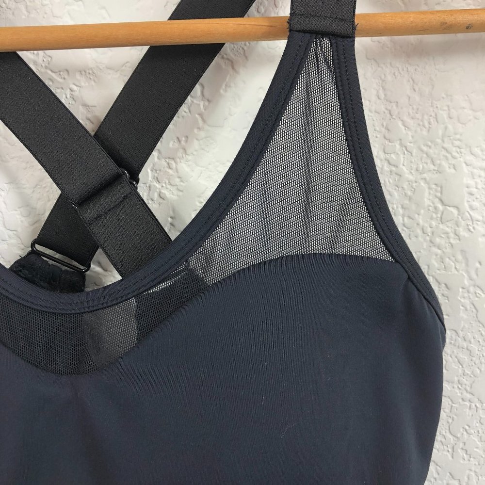 NylOra Mesh Sweetheart Metallic BandX Cross Back Sports Bra - Picture 3 of 6